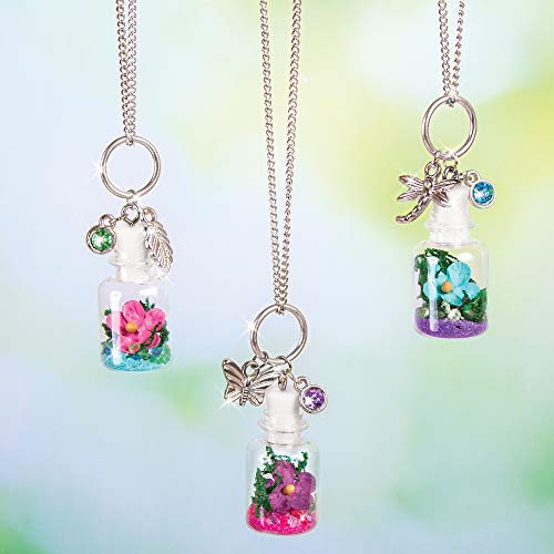 Make It Real – DIY Terrarium Jewelry. Terrarium Bottle Pendant Making Kit for Girls. Arts and Crafts Kit to Design and Create Beautiful Terrarium Pendants with Flowers, Gems, and Charms