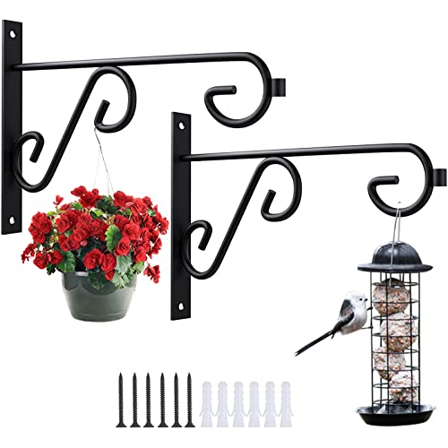 plant hanger bracket Bulk 2Pack Black 6Inch Metal Wall Hooks Indoor Outdoor - color: Black/2Pack, size: 6 Inch