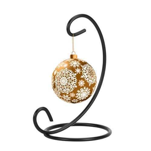 6in Single Ornament Display Stand, Small Tabletop Ornament Hangers, Air Plant Holder, Black Hanging Hook for Christmas Halloween Decoration, Glass Crystal Witch Ball, Home Wedding, Party Decor(1pcs) - color: E-6in-stand