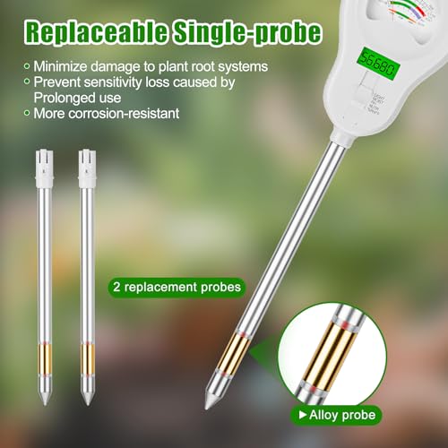 SPECILITE 6-in-1 Digital Soil Tester with Dual Screen & 2 Removable Probes