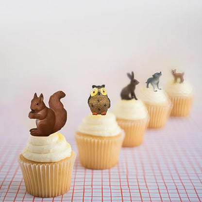Gemini&Genius 16PCS Woodland Animal Baby Toys, Forest Animal Figure Set | Jungle Animals, Soild Plastic Educational Toys, Cake Toppers Cupcake Toppers and Gifts for Kids - color: A 16pcs Woodland Animals