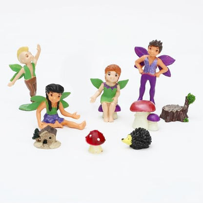 ONEST 18 Pieces Small Fairy Figurines Hand Painted Fairies Figures Miniature Fairy Garden Accessories Figurines for Kids Adults - style: 18 Pieces