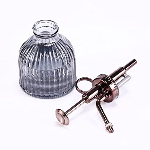 Glass Plant Mister, 6.5" Green Glass Water Spray Bottle with Gold Top Pump, Small Plant Sprayer for Indoor Outdoor Houseplants