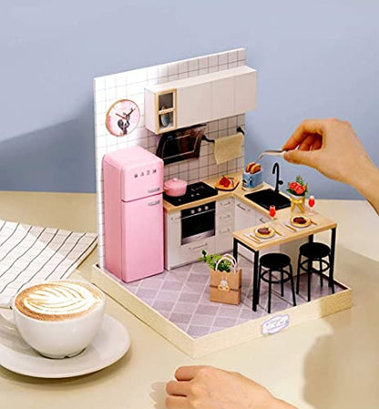 Flever Dollhouse Miniature DIY House Kit Creative Room with Furniture for Romantic Artwork Gift (Taste of Life) - color: Taste of Life