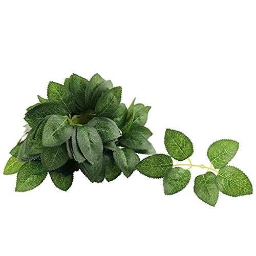 36pcs Fake Rose Leaves Artificial Greenery Leaves for Wedding Arrangements Centerpieces Small Bouquets Garland Crafts, Green - size: 35mm x 55mm x 95mm