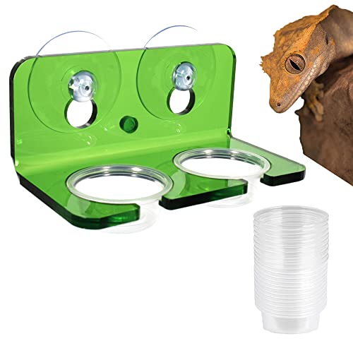 Crested Gecko Feeding Ledge, 10Pcs 0.5oz Reptile Food Water Bowls