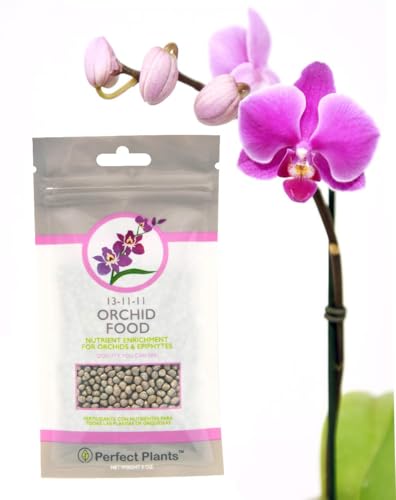 Perfect Plants Orchid Food, 5 oz, Slow Release Fertilizer Pellets | Balanced 13-11-11 feeds up to 6 months, use 1/4 teaspoon per 2 in of pot, great for phalaenopsis, bromeliads and epiphytes