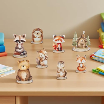 12 Pack Woodland Animals Baby Shower Decorations, Kid Forest Happy Birthday Decoration Centerpieces for Tables Woodland Nursery Animal Decor Home Office Farmhouse