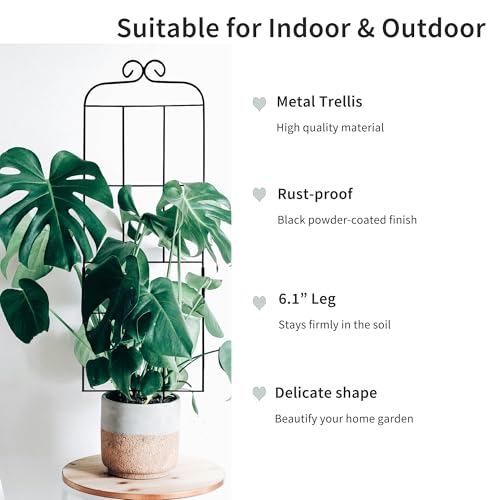 4 Pack 31'' Plant Trellis for Climbing Plants Indoor & Outdoor, Metal Trellis for Potted Plants, Plant Support for Houseplant, Vines, Pothos, Rose, Ivy, and Flowers, Black - size: 31in/4Pack