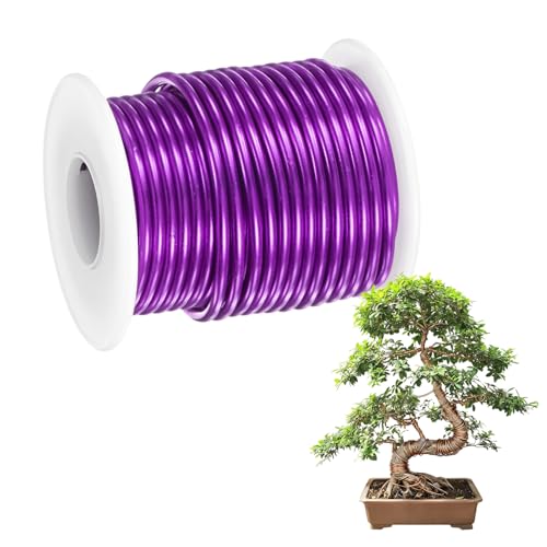 M METERXITY 1-Pack Bonsai Training Wire, 2.5mm x 33ft/10m Anodized Aluminum Bonsai Tree Wire for Fine Trunk/Gardening Branch/DIY Crafting [Purple] - color: Purple, size: 2.5mm x 33ft/10m