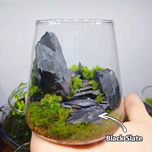 Natural Rocks Slate Stone 1-2.5 Inches Decorative Stones for Miniature Landscaping,Fairy Gardens,Bonsai,DIY Crafts,Aquariums & Reptile Terrariums-1lb - size: 1lb(1-2.5Inch)