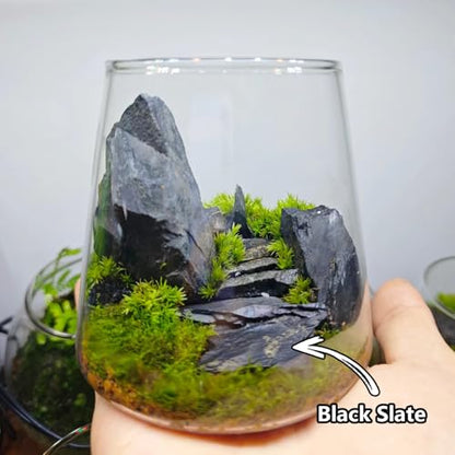 Natural Rocks Slate Stone 1-2.5 Inches Decorative Stones for Miniature Landscaping,Fairy Gardens,Bonsai,DIY Crafts,Aquariums & Reptile Terrariums-1lb - size: 1lb(1-2.5Inch)