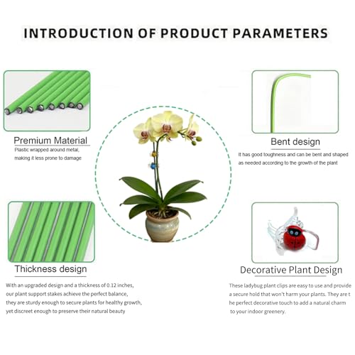 16.5Inch Plant Support Stakes 10Pcs for Garden Plants and Flower