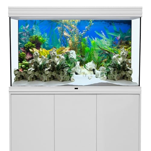 30x18 in Aquatic Plant Aquarium Backdrop Riverbed Fish Tank Background | AWERT Lush Underwater Green Plants Lake Landscape Vinyl Aquarium Background - size: 30x18in/75x45cm
