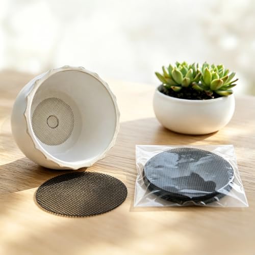 1 Pcs Flower Pot Hole Mesh Pad, Rounds Plant Drainage Screens Gasket, Plastic Drainage Hole Pot Bonsai Mesh, Bonsai Bottom Grid Mat, Keep Soil from Flowing Away