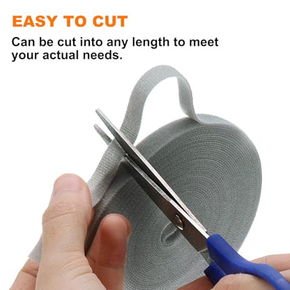 HARFINGTON 2pcs Garden Plant Tape 33ft 25/64" Reusable Garden Plant Ties Strap Nylon Plant Twist Tie for Plant Gardening Home Office, Grey - color: Gray, size: 33ft x 25/64"