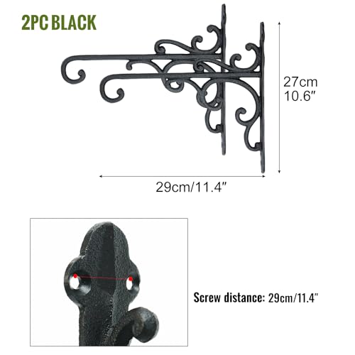 Sungmor Cast Iron Wall Hook Plant Hangers - 2PC Black - color: Black - 2pcs & 11.4 inch