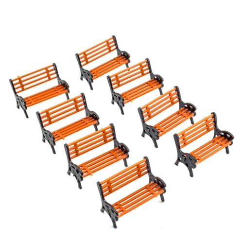 8 PCS Park Street Bench Chair Model Scenery Decoration 1:50 Settee | 2.8CM/ 1.1 INCH Scene Accessory for Train Platform, Architecture Models