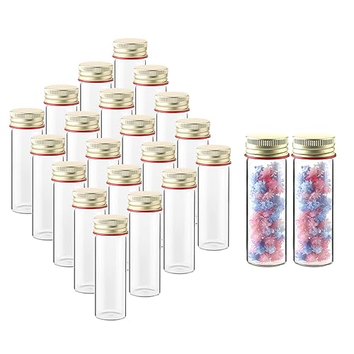 Utile 20pcs Glass Test Tubes, Medium Borosilicate Glass Material, 25ml Test Tubes, with Aluminum Screw caps, 4004.0622.20 - style: 20pcs of 28x85mm