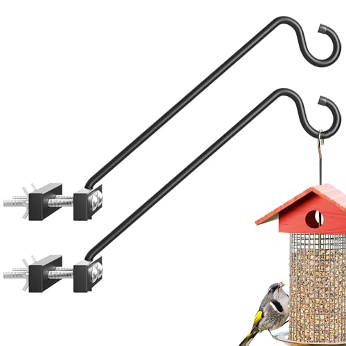 2 Pack 12Inch Deck Hook Deck Bird Feeder Hanger for Railing, 22lbs Capacity - size: 12 inch 2 Pack
