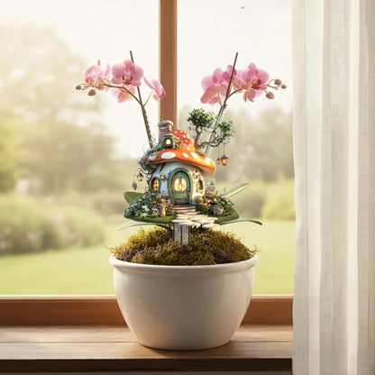 Mushrooms Garden Stakes Decor Yard Acrylic - 2D Spring Garden Acrylic Sign Decoration, Yard Art, Gift for Nature Lovers, for Indoor & Outdoor Flower Pots, Yard, Mini Gardens & Lawn (5.9”x5.9”) Y05
