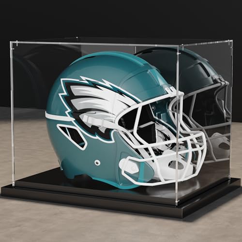 Football Helmet Display Case Full Size Helmet Case with Mirror Back - size: Football Helmet Case