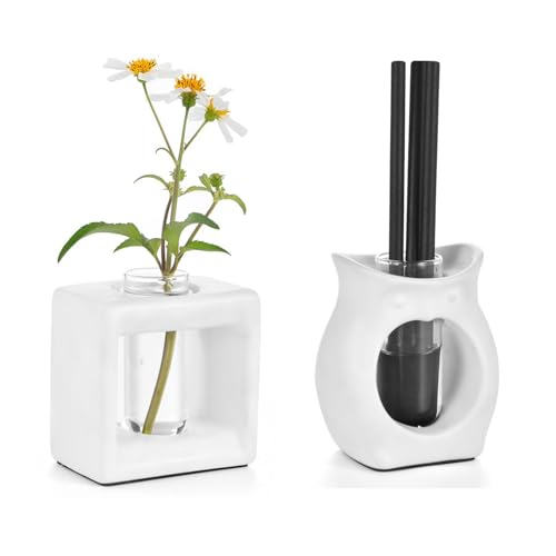 ORGJ Two-Piece Minimalist Style Ceramic mini vases Set