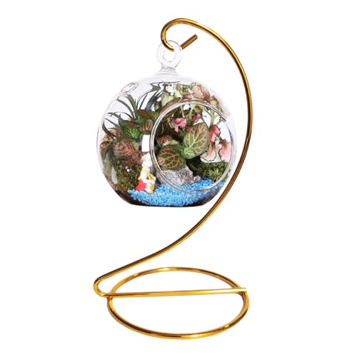 6 Inch Gold Ornament Display Stand, Metal Ornament Hanger Stand for Hanging Glass Globe, Air Plant Terrarium, Christmas Ornament, Witch Ball, Home Office Wedding Decoration (Gold) - color: Gold