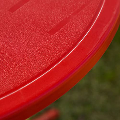 Outsunny Kids Table and Chair Set Picnic Table Umbrella Red Ladybug | Outdoor Folding Garden Furniture, Patio Backyard, Removable & Height Adjustable Sun Umbrella - color: Red