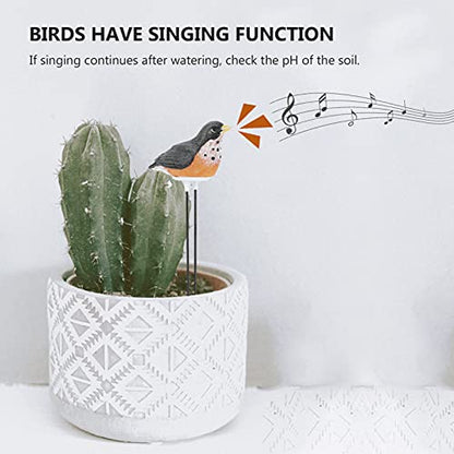 Yardwe Soil Moisture Meter, Bird Plant Water Tester with Chirping Alarm, Resin Soil Moisture Sensor for Indoor Potted Plants, Gardening Watering Indicator