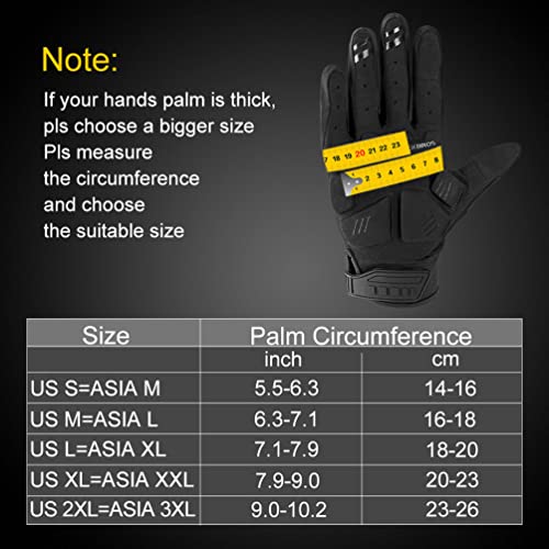 ROCKBROS Mountain Bike Gloves Dirt Bike Motorcycle Cycling with 6MM Gel Pad - size: US XL = Asian XXL