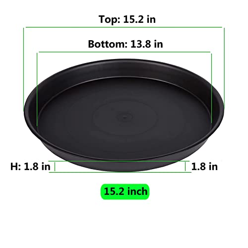4 Pack 15 Inch Plant Saucer Plastic Plant Saucer Drip Trays Plant Saucers for Indoors Outdoor Plant (15 inch 4Pack) - color: 15 Inch 4pack