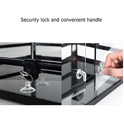 REPTI ZOO Tempered Glass Reptile Terrarium 30 Gallon, Wide Reptiles Tank 30" x 12"x 18" for Reptile Pets Bearded Dragon Gecko Lizard, Double Front Opening Doors Top Screen Ventilation
