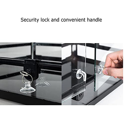 REPTI ZOO Tempered Glass Reptile Terrarium 30 Gallon, Wide Reptiles Tank 30" x 12"x 18" for Reptile Pets Bearded Dragon Gecko Lizard, Double Front Opening Doors Top Screen Ventilation