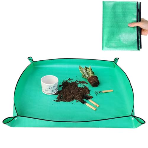39.5" X 31.5" Large Repotting Mat for Indoor Plants Transplanting and Dirt Control Portable Potting Tray Plant Gifts for Plant Lovers Gardening Gifts for Women & Men（Green） - color: Repotting Mat, size: 39.5"X31.5"(Large)
