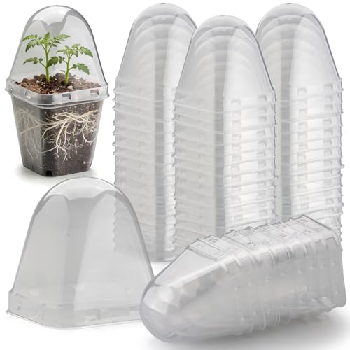 RooTrimmer 120 Pack Clear Humidity Domes, Transparent Seedling Domes Compatible with 2.7 Inch Square Nursery Pots for Seedlings - color: Clear Humidity Dome, size: 2.7"