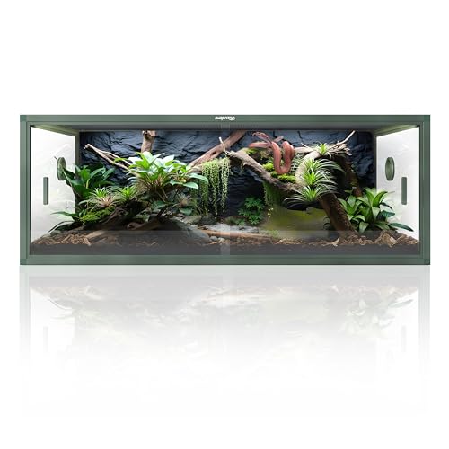 Phailozoo Lightweight Reptile Enclosure, 85 Gallon Bearded Dragon Tank - color: Earthy Green, size: 85 Gallon