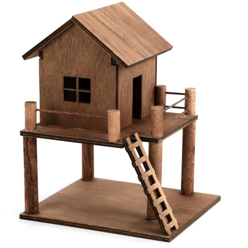 Timberwood Mini Treehouse for Indoor Plant Pots, Fairy Gardens | Whimsical woodland décor for planters, moss gardens, terrariums & desktop décor, charming gift for plant lovers & gardeners - style: Timberwood