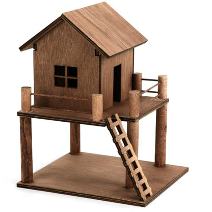 Timberwood Mini Treehouse for Indoor Plant Pots, Fairy Gardens | Whimsical woodland décor for planters, moss gardens, terrariums & desktop décor, charming gift for plant lovers & gardeners - style: Timberwood