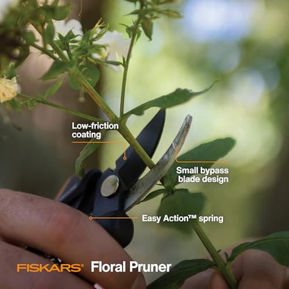 Fiskars Floral Bypass Pruning Shears, Garden Clippers for Deadheading (Pack of 6) - style: Floral Pruner (Pack of 6)
