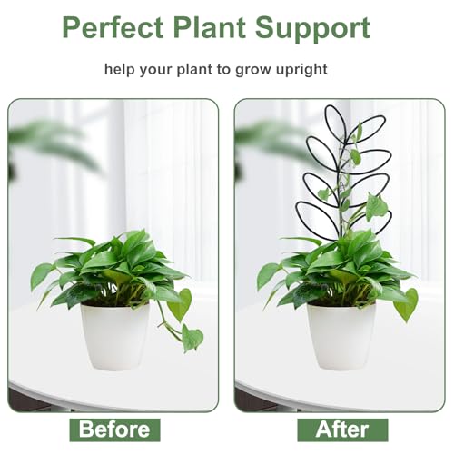 23in Plant Trellis for Climbing Plants Indoor, 4 Shapes | Trellis for Potted Plants with Ties, Metal Climbing Plant Support for Houseplant Flower Pothos, 4 Different Panels