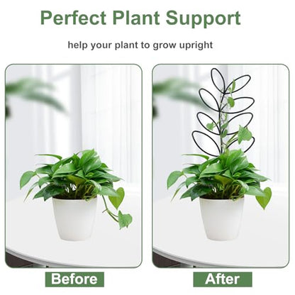 23in Plant Trellis for Climbing Plants Indoor, 4 Shapes | Trellis for Potted Plants with Ties, Metal Climbing Plant Support for Houseplant Flower Pothos, 4 Different Panels