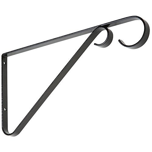 National Hardware Plant Bracket, 9 in, Steel, Black | 35 lb Safe Working Load for Hanging Baskets, Bird Feeders and Lanterns; Mounts Indoors or Outdoors - color: Black, size: 9 Inch