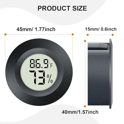 JEDEW 4 Pack Hygrometer Thermometer Digital Humidity Meter Indoor/Outdoor Humidity Monitor Reptile Thermo-Hygrometer for Greenhouse Humidors Terrarium Jars, Fahrenheit (℉) /Celsius(℃) (4)