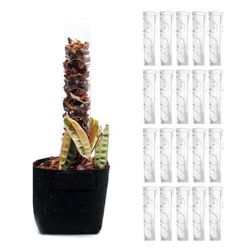 V3 GrowPole Small 20 Pcs - Front Opening Plastic Moss Poles for Climbing Plants, D-Shaped Moss Pole for Monstera Plant Support Plant Climbing Pole, Plastic Plant Pole Support for Philodendron - size: V3 GrowPole Small 20 Pcs