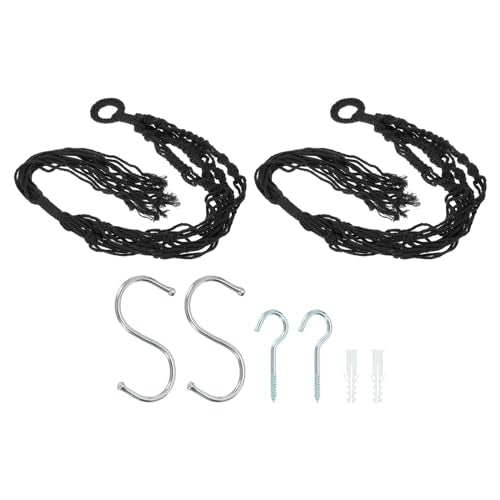 PATIKIL Macrame Hanging Planter, 2 Pack 31 Inch Handmade Hanging Plant Holders Flower Pot Hanger Flower Pot Hanger for Indoor Outdoor Decor, Black - color: Black