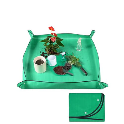 Repotting Mat for Indoor Plant Transplanting Control Mess, Square Planting Tray Soil Change Gardening Mat 14" x 14",Waterproof Portable Planting Potting Tray - style: 14" x 14"