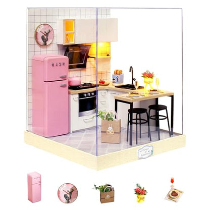 Flever Dollhouse Miniature DIY House Kit Creative Room with Furniture for Romantic Artwork Gift (Taste of Life) - color: Taste of Life