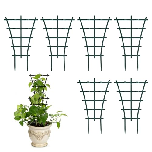 6 Pack Plant Trellis, Stackable Plastic Plant Support for Climbing