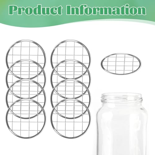 Metal Mason Jar Lid, 8 PCS Flower Jar Frog Lid Insert Floral Arrangement Supplies Floral Organizer Lids Insert with Square Grids Flower Arrangement Holder for Regular Mouth Mason Canning Jars - size: Small6.8cm